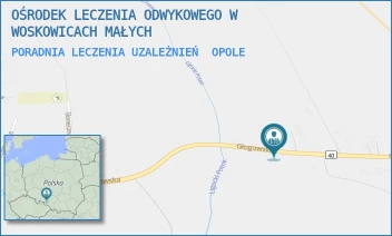 PORADNIA LECZENIA UZALEŻNIEŃ - OŚRODEK LECZENIA ODWYKOWEGO W WOSKOWICACH MAŁYCH - UL. GŁOGOWSKA 25B,  OPOLE