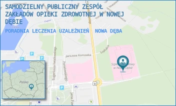 PORADNIA LECZENIA UZALEŻNIEŃ - SAMODZIELNY PUBLICZNY ZESPÓŁ ZAKŁADÓW OPIEKI ZDROWOTNEJ W NOWEJ DĘBIE - UL. M.C.SKŁODOWSKIEJ 1A,  NOWA DĘBA