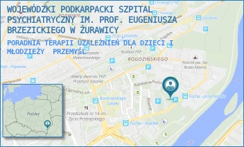 PORADNIA TERAPII UZALEŻNIEŃ DLA DZIECI I MŁODZIEŻY - WOJEWÓDZKI PODKARPACKI SZPITAL PSYCHIATRYCZNY IM. PROF. EUGENIUSZA BRZEZICKIEGO W ŻURAWICY - WYBRZEŻE MARSZAŁKA FERDYNANDA FOCHA 31,  PRZEMYŚL