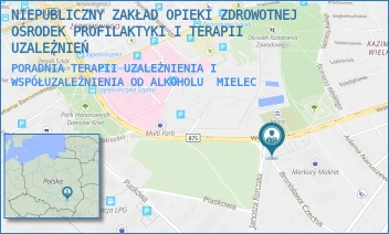 PORADNIA TERAPII UZALEŻNIENIA I WSPÓŁUZALEŻNIENIA OD ALKOHOLU - NIEPUBLICZNY ZAKŁAD OPIEKI ZDROWOTNEJ OŚRODEK PROFILAKTYKI I TERAPII UZALEŻNIEŃ - WOLNOŚCI 44,  MIELEC