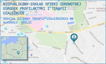 ODDZIAŁ DZIENNY TERAPII UZALEŻNIENIA OD ALKOHOLU - NIEPUBLICZNY ZAKŁAD OPIEKI ZDROWOTNEJ OŚRODEK PROFILAKTYKI I TERAPII UZALEŻNIEŃ - UL. WOLNOŚCI 44,  MIELEC