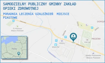 PORADNIA LECZENIA UZALEŻNIEŃ - SAMODZIELNY PUBLICZNY GMINNY ZAKŁAD OPIEKI ZDROWOTNEJ - UL. DWORSKA 14,  MIEJSCE PIASTOWE