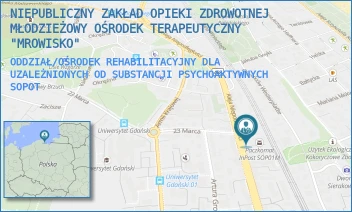 ODDZIAŁ/OŚRODEK REHABILITACYJNY DLA UZALEŻNIONYCH OD SUBSTANCJI PSYCHOAKTYWNYCH - NIEPUBLICZNY ZAKŁAD OPIEKI ZDROWOTNEJ MŁODZIEŻOWY OŚRODEK TERAPEUTYCZNY "MROWISKO" - UL. ALEJA NIEPODLEGŁOŚCI 817A,  SOPOT
