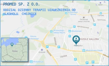 ODDZIAŁ DZIENNY TERAPII UZALEŻNIENIA OD ALKOHOLU - PROMED SP. Z O.O. - UL. MŁODZIEŻOWA 21A,  CHOJNICE