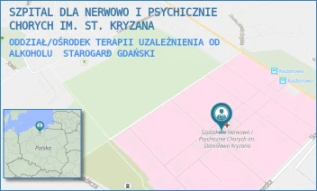 ODDZIAŁ/OŚRODEK TERAPII UZALEŻNIENIA OD ALKOHOLU - SZPITAL DLA NERWOWO I PSYCHICZNIE CHORYCH IM. ST. KRYZANA - UL. SKARSZEWSKA 7,  STAROGARD GDAŃSKI