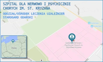 ODDZIAŁ/OŚRODEK LECZENIA UZALEŻNIEŃ - SZPITAL DLA NERWOWO I PSYCHICZNIE CHORYCH IM. ST. KRYZANA - UL. SKARSZEWSKA 7,  STAROGARD GDAŃSKI
