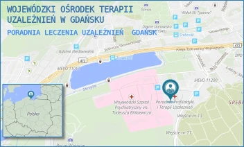 PORADNIA LECZENIA UZALEŻNIEŃ - WOJEWÓDZKI OŚRODEK TERAPII UZALEŻNIEŃ W GDAŃSKU - UL. SREBRNIKI 9,  GDAŃSK