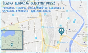 PORADNIA TERAPII UZALEŻNIEŃ OD ALKOHOLU I WSPÓŁUZALEŻNIENIA - ŚLĄSKA FUNDACJA BŁĘKITNY KRZYŻ - MOSTOWA 1,  BIELSKO-BIAŁA