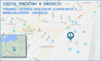 PORADNIA LECZENIA UZALEŻNIEŃ ALKOHOLOWYCH I WSPÓŁUZALEŻNIEŃ - SZPITAL POWIATOWY W ZAWIERCIU - UL. JÓZEFA PIŁSUDSKIEGO 80,  ZAWIERCIE