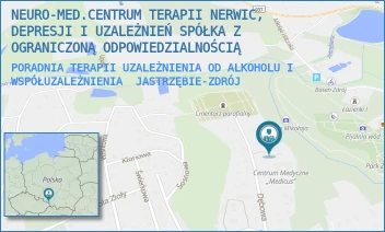PORADNIA TERAPII UZALEŻNIENIA OD ALKOHOLU I WSPÓŁUZALEŻNIENIA - NEURO-MED.CENTRUM TERAPII NERWIC, DEPRESJI I UZALEŻNIEŃ SPÓŁKA Z OGRANICZONĄ ODPOWIEDZIALNOŚCIĄ - UL. DĘBOWA 20,  JASTRZĘBIE-ZDRÓJ