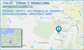 PORADNIA TERAPII UZALEŻNIENIA OD ALKOHOLU I WSPÓŁUZALEŻNIENIA - "SALUS" SPÓŁKA Z OGRANICZONĄ ODPOWIEDZIALNOŚCIĄ - UL. WROCŁAWSKA 12A,  JASTRZĘBIE-ZDRÓJ