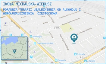 PORADNIA TERAPII UZALEŻNIENIA OD ALKOHOLU I WSPÓŁUZALEŻNIENIA - IWONA MICHALSKA-WIERUSZ - UL. BARLICKIEGO 2,  CZĘSTOCHOWA