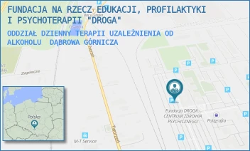 ODDZIAŁ DZIENNY TERAPII UZALEŻNIENIA OD ALKOHOLU - FUNDACJA NA RZECZ EDUKACJI, PROFILAKTYKI I PSYCHOTERAPII "DROGA" - AL. JÓZEFA PIŁSUDSKIEGO 92,  DĄBROWA GÓRNICZA