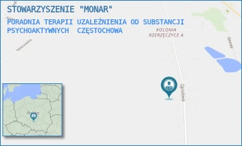 PORADNIA TERAPII UZALEŻNIENIA OD SUBSTANCJI PSYCHOAKTYWNYCH - STOWARZYSZENIE "MONAR" - UL. OGRODOWA 66,  CZĘSTOCHOWA