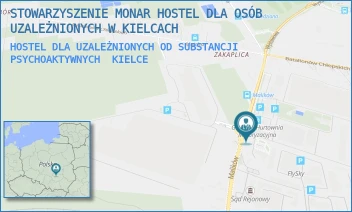 HOSTEL DLA UZALEŻNIONYCH OD SUBSTANCJI PSYCHOAKTYWNYCH - STOWARZYSZENIE MONAR HOSTEL DLA OSÓB UZALEŻNIONYCH W KIELCACH - MALIKÓW 150B,  KIELCE