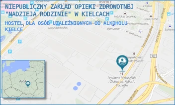 HOSTEL DLA OSÓB UZALEŻNIONYCH OD ALKOHOLU - NIEPUBLICZNY ZAKŁAD OPIEKI ZDROWOTNEJ "NADZIEJA RODZINIE" W KIELCACH - ROMUALDA MIELCZARSKIEGO 45, KIELCE