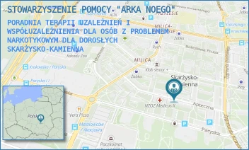 PORADNIA TERAPII UZALEŻNIEŃ I WSPÓŁUZALEŻNIENIA DLA OSÓB Z PROBLEMEM NARKOTYKOWYM DLA DOROSŁYCH - STOWARZYSZENIE POMOCY "ARKA NOEGO" - APTECZNA 7,  SKARŻYSKO-KAMIENNA