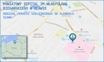 ODDZIAŁ TERAPII UZALEŻNIENIA OD ALKOHOLU - POWIATOWY SZPITAL IM.WŁADYSŁAWA BIEGAŃSKIEGO W IŁAWIE - GEN. WŁADYSŁAWA ANDERSA 3,  IŁAWA