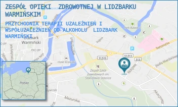 PRZYCHODNIA TERAPII UZALEŻNIEŃ I WSPÓŁUZALEŻNIEŃ OD ALKOHOLU - ZESPÓŁ OPIEKI  ZDROWOTNEJ W LIDZBARKU WARMIŃSKIM - AKACJOWA 7,  LIDZBARK WARMIŃSKI