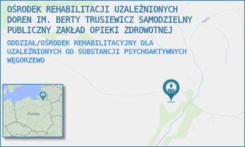 ODDZIAŁ/OŚRODEK REHABILITACYJNY DLA UZALEŻNIONYCH OD SUBSTANCJI PSYCHOAKTYWNYCH - OŚRODEK REHABILITACJI UZALEŻNIONYCH DOREN IM. BERTY TRUSIEWICZ SAMODZIELNY PUBLICZNY ZAKŁAD OPIEKI ZDROWOTNEJ - RÓŻEWIEC 1,  WĘGORZEWO