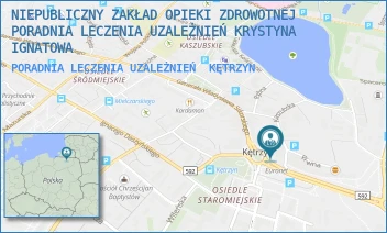PORADNIA LECZENIA UZALEŻNIEŃ - NIEPUBLICZNY ZAKŁAD OPIEKI ZDROWOTNEJ PORADNIA LECZENIA UZALEŻNIEŃ KRYSTYNA IGNATOWA - ROMUALDA TRAUGUTTA 3,  KĘTRZYN