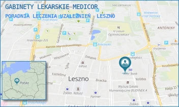 PORADNIA LECZENIA UZALEŻNIEŃ - GABINETY LEKARSKIE MEDICOR - KRÓLOWEJ JADWIGI 4,  LESZNO