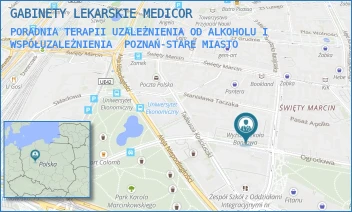 PORADNIA TERAPII UZALEŻNIENIA OD ALKOHOLU I WSPÓŁUZALEŻNIENIA - GABINETY LEKARSKIE MEDICOR - POWSTAŃCÓW WIELKOPOLSKICH 4,  POZNAŃ-STARE MIASTO
