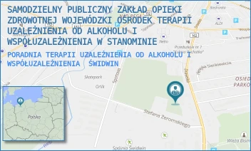 PORADNIA TERAPII UZALEŻNIENIA OD ALKOHOLU I WSPÓŁUZALEŻNIENIA - SAMODZIELNY PUBLICZNY ZAKŁAD OPIEKI ZDROWOTNEJ WOJEWÓDZKI OŚRODEK TERAPII UZALEŻNIENIA OD ALKOHOLU I WSPÓŁUZALEŻNIENIA W STANOMINIE - DRAWSKA 38,  ŚWIDWIN