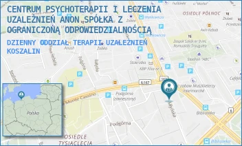 DZIENNY ODDZIAŁ TERAPII UZALEŻNIEŃ - CENTRUM PSYCHOTERAPII I LECZENIA UZALEŻNIEŃ ANON SPÓŁKA Z OGRANICZONĄ ODPOWIEDZIALNOŚCIĄ - MONTE CASSINO 13,  KOSZALIN