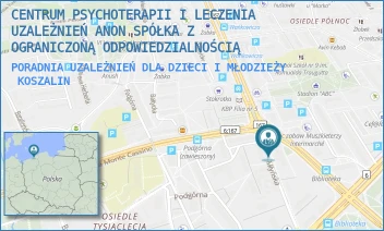 PORADNIA UZALEŻNIEŃ DLA DZIECI I MŁODZIEŻY - CENTRUM PSYCHOTERAPII I LECZENIA UZALEŻNIEŃ ANON SPÓŁKA Z OGRANICZONĄ ODPOWIEDZIALNOŚCIĄ - MONTE CASSINO 13,  KOSZALIN