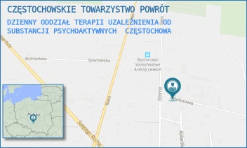 DZIENNY ODDZIAŁ TERAPII UZALEŻNIENIA OD SUBSTANCJI PSYCHOAKTYWNYCH - CZĘSTOCHOWSKIE TOWARZYSTWO POWRÓT - UL. WIOLINOWA 1,  CZĘSTOCHOWA