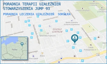 PORADNIA LECZENIA UZALEŻNIEŃ - PORADNIA TERAPII UZALEŻNIEŃ STOWARZYSZENIA JUMP 93 - KS. PIOTRA ŚCIEGIENNEGO 28,  SOKÓŁKA